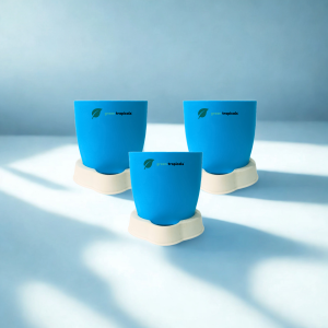Self Watering Planter, 4.5 Inch, Indoor Plant Pot with Water Saver Base, Set of 3 (Turquoise)