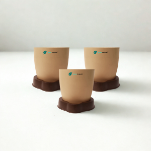 Self Watering Planter, 4.5 Inch, Indoor Plant Pot with Water Saver Base, Set of 3 (Rock brown)