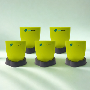 Self Watering Planter, 4.5 Inch, Indoor Plant Pot with Water Saver Base, Set of 5 (Green)